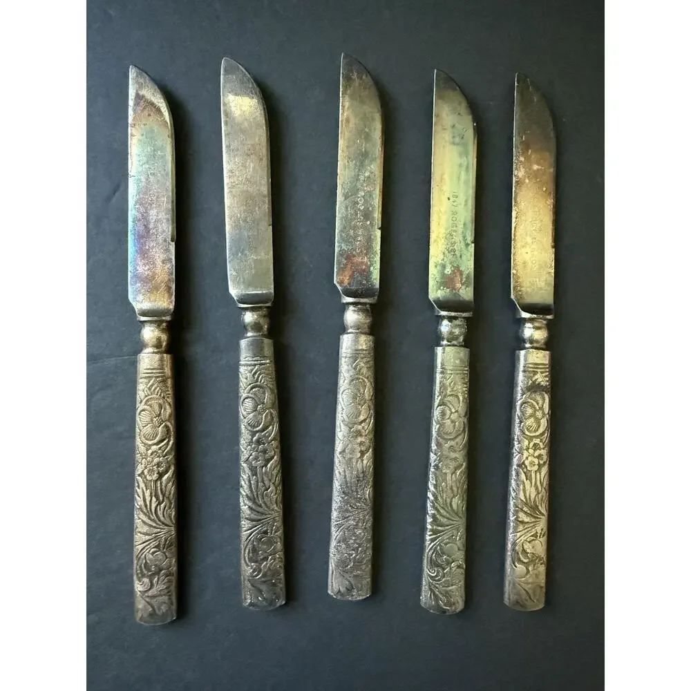 Silverplated Knife Set (9) Flatware Tableware Cottagecore Farmhouse 1847 Rogers